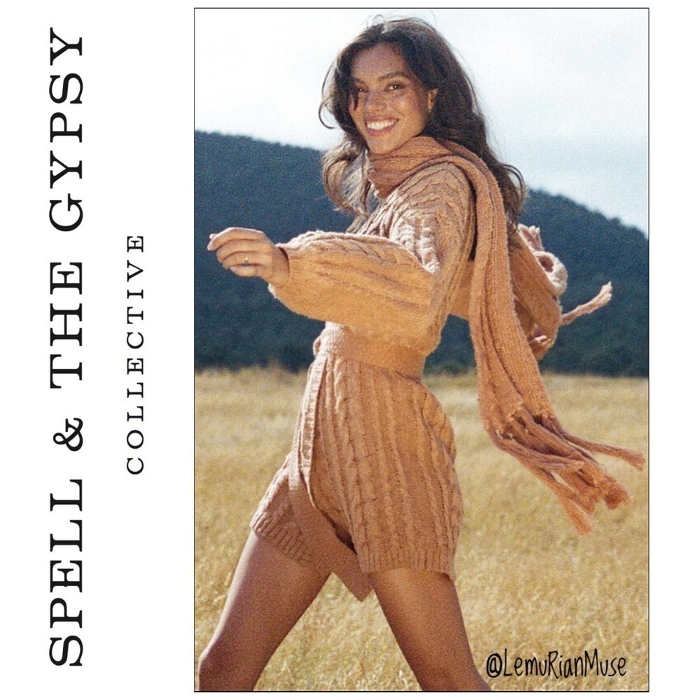 NWT Spell & The Gypsy Yellowstone Knit Cardigan In Caramel Size M/L